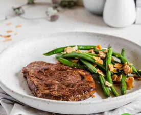 Bistec de ternera con judías verdes